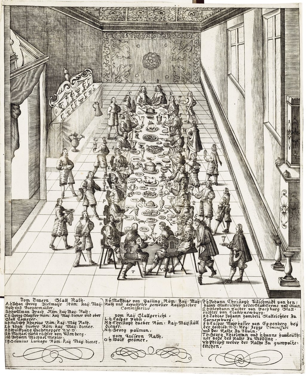 Festmahl anlässlich der Treueeid-Zeremonie von Ferdinand IV. am 5. September 1651 in Wien von Bartholomäus Kilian