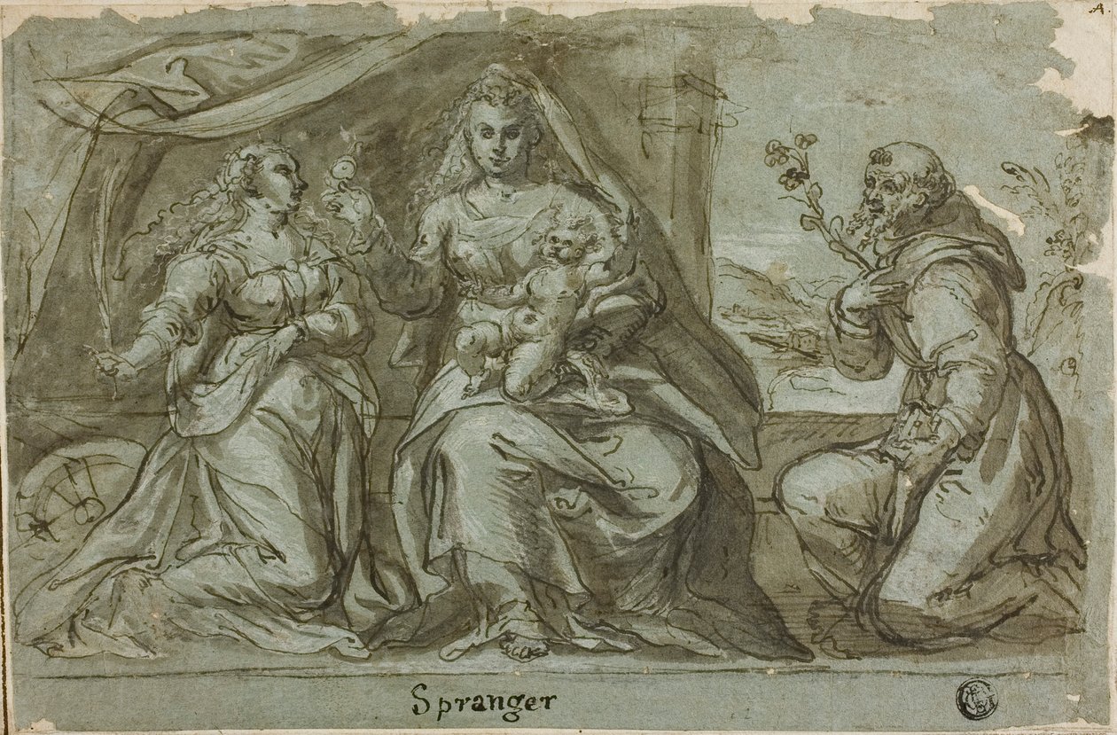 Madonna mit Kind und den Heiligen Katharina und Dominikus von Bartholomaeus Spranger