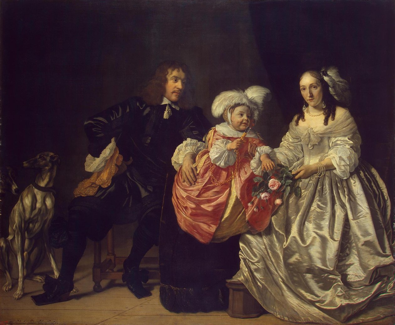 Familienporträt (Pieter Lucaszn van de Venne mit Anna de Carpentier und Kind) von Bartholomeus van der Helst