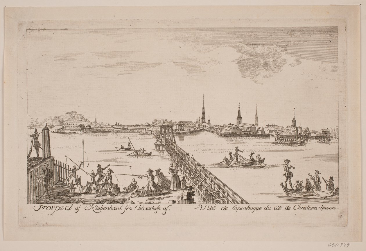 Prospekt von Kopenhagen von Christianshavn aus gesehen von Bartholomæus Roque