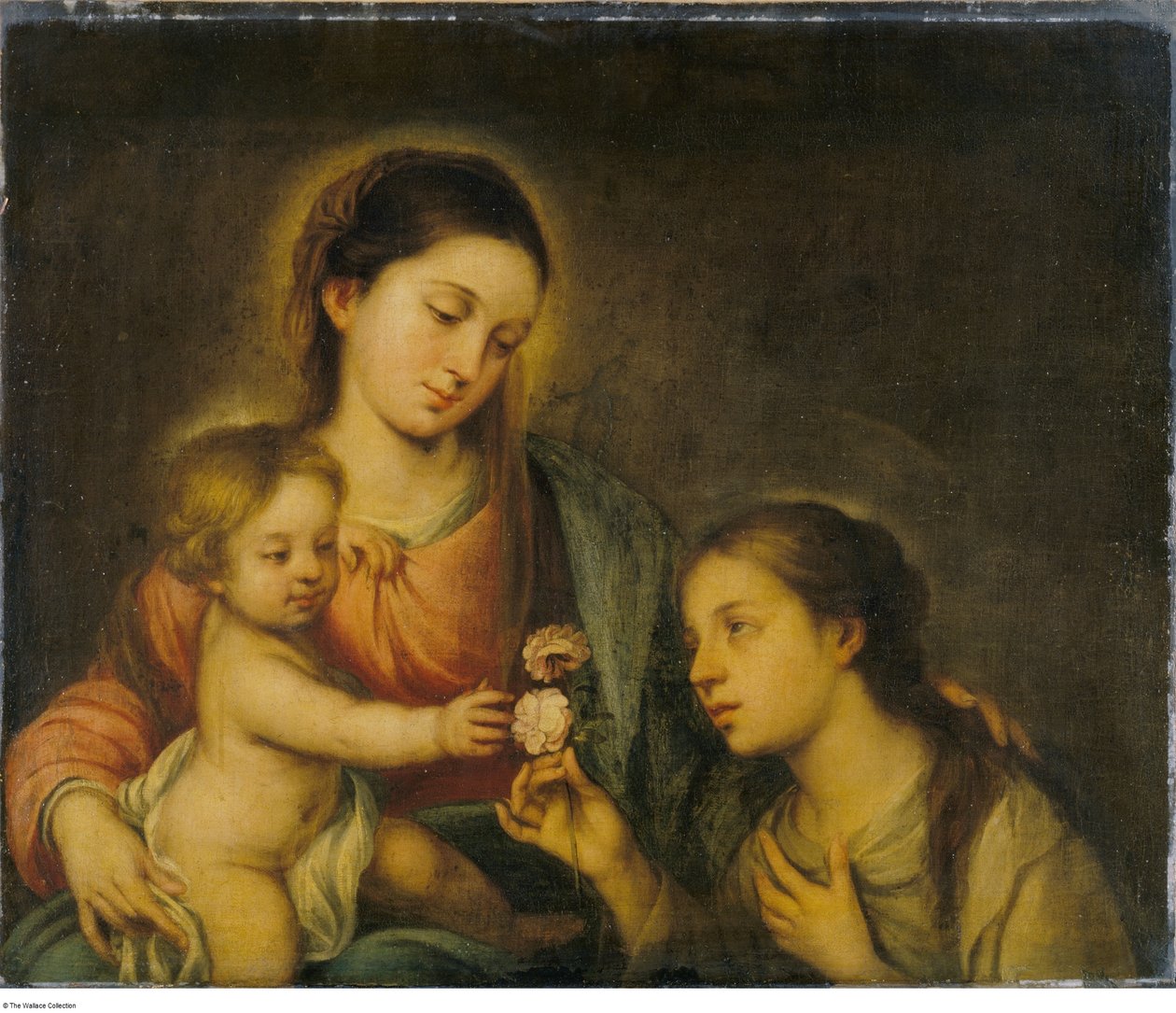 Nach Bartolomé-Esteban Murillo - Die Jungfrau und das Kind mit der Heiligen Rosa von Viterbo, P104 von Bartolomé Esteban Murillo