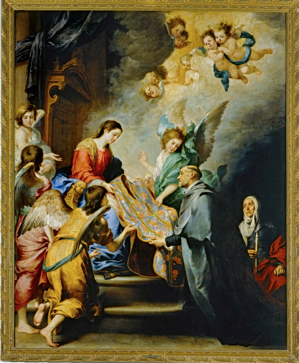 Der Abstieg der Jungfrau Maria zur Belohnung der Schrift des Heiligen Ildefonso von Toledo von Bartolomé Esteban Murillo
