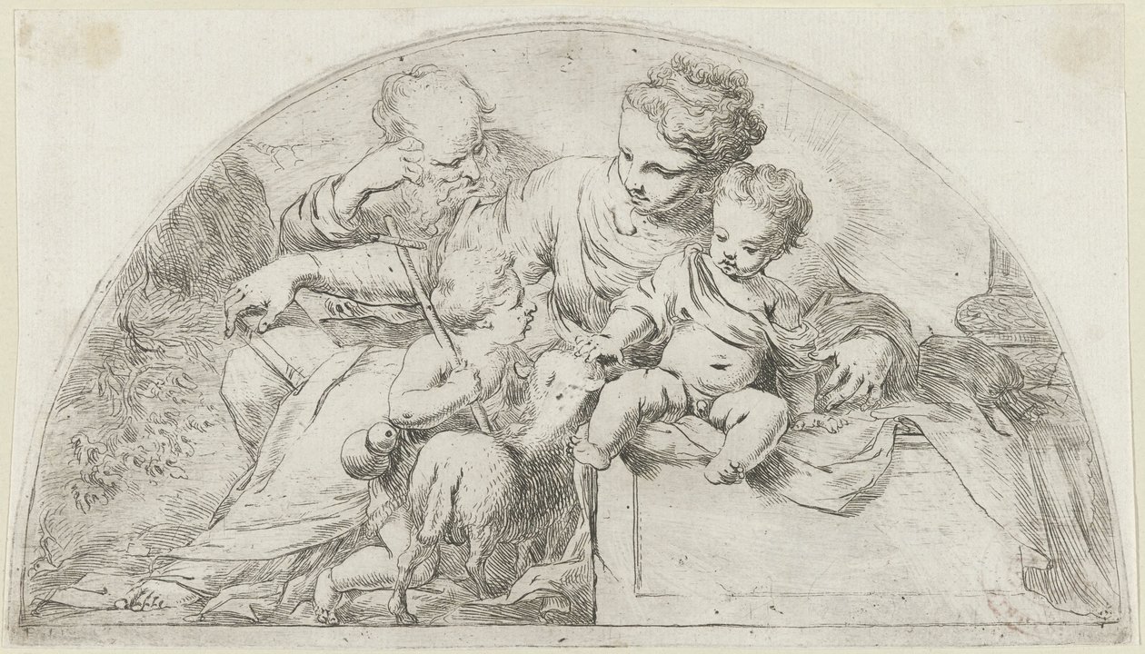 Heilige Familie mit dem jungen Johannes dem Täufer von Bartolomeo Biscaino