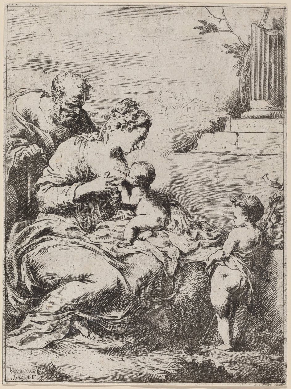 Die Heilige Familie mit Johannes dem Täufer von Bartolomeo Biscaino