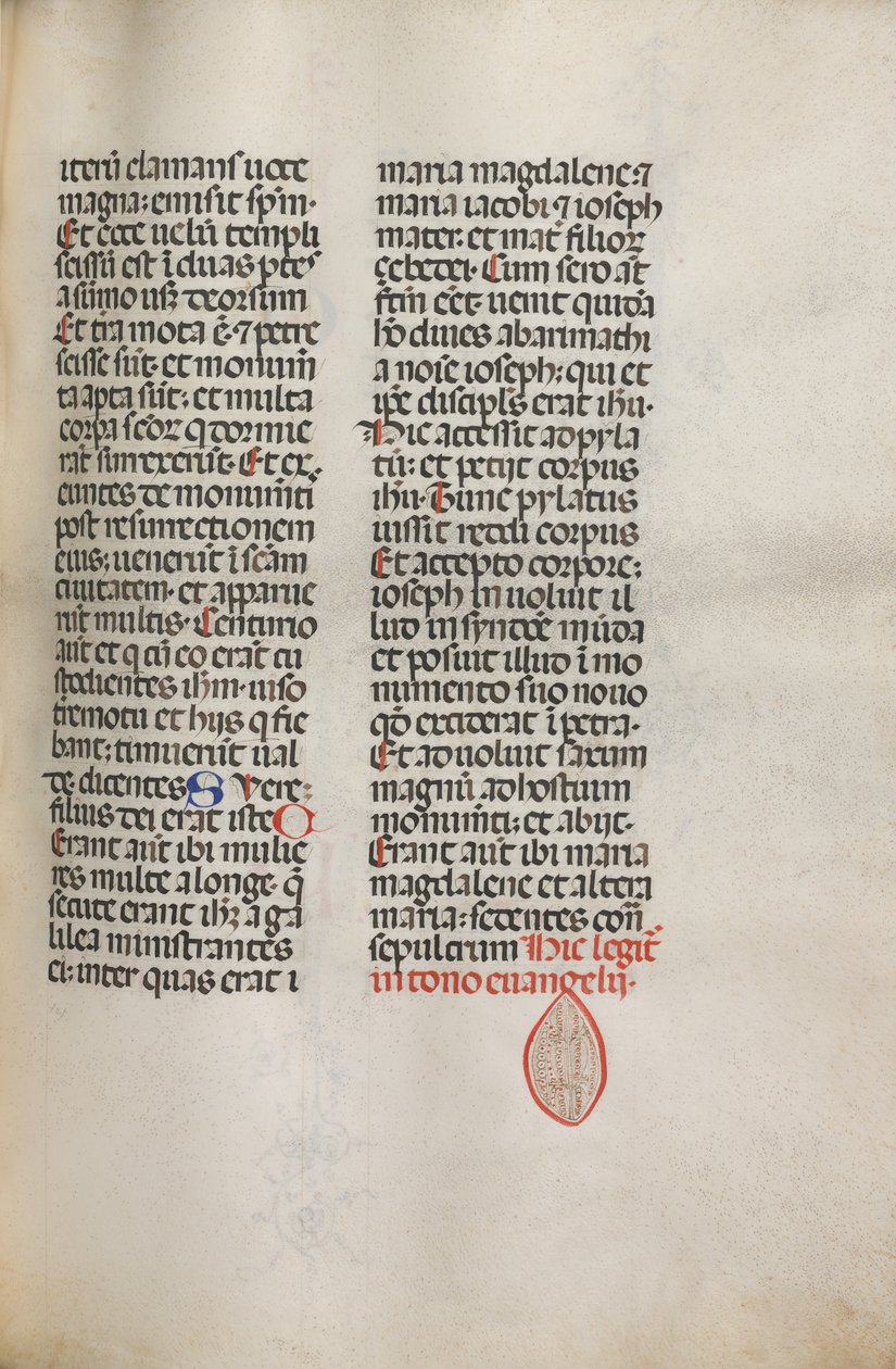 Missale: Fol. 122: enthält Musik für Hely Hely Lama usw. innerhalb der St. Mattion Passion von Bartolomeo Caporali