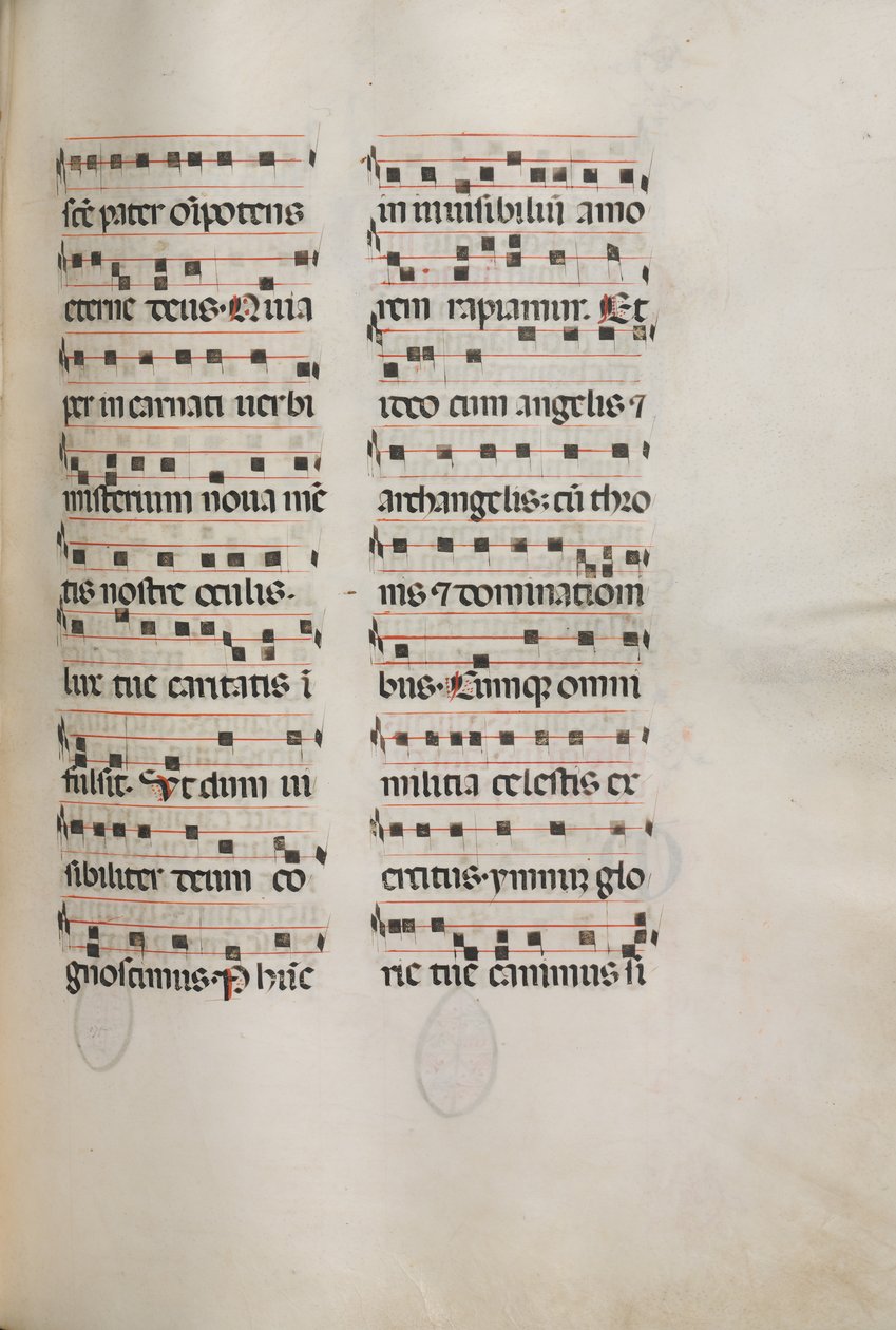 Missale: Fol. 177: Musik für verschiedene gewöhnliche Gebete, 1469 von Bartolomeo Caporali