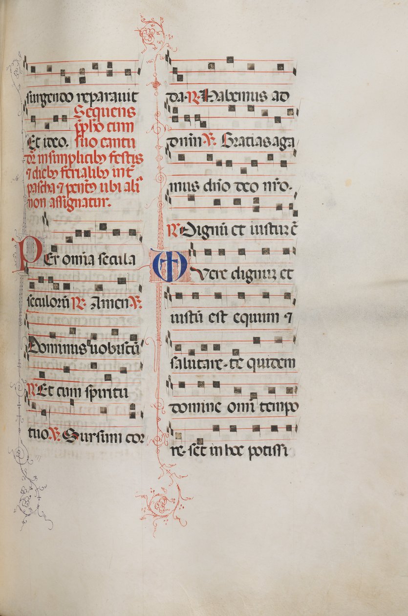 Missale: Fol. 179: Musik für verschiedene gewöhnliche Gebete, 1469 von Bartolomeo Caporali