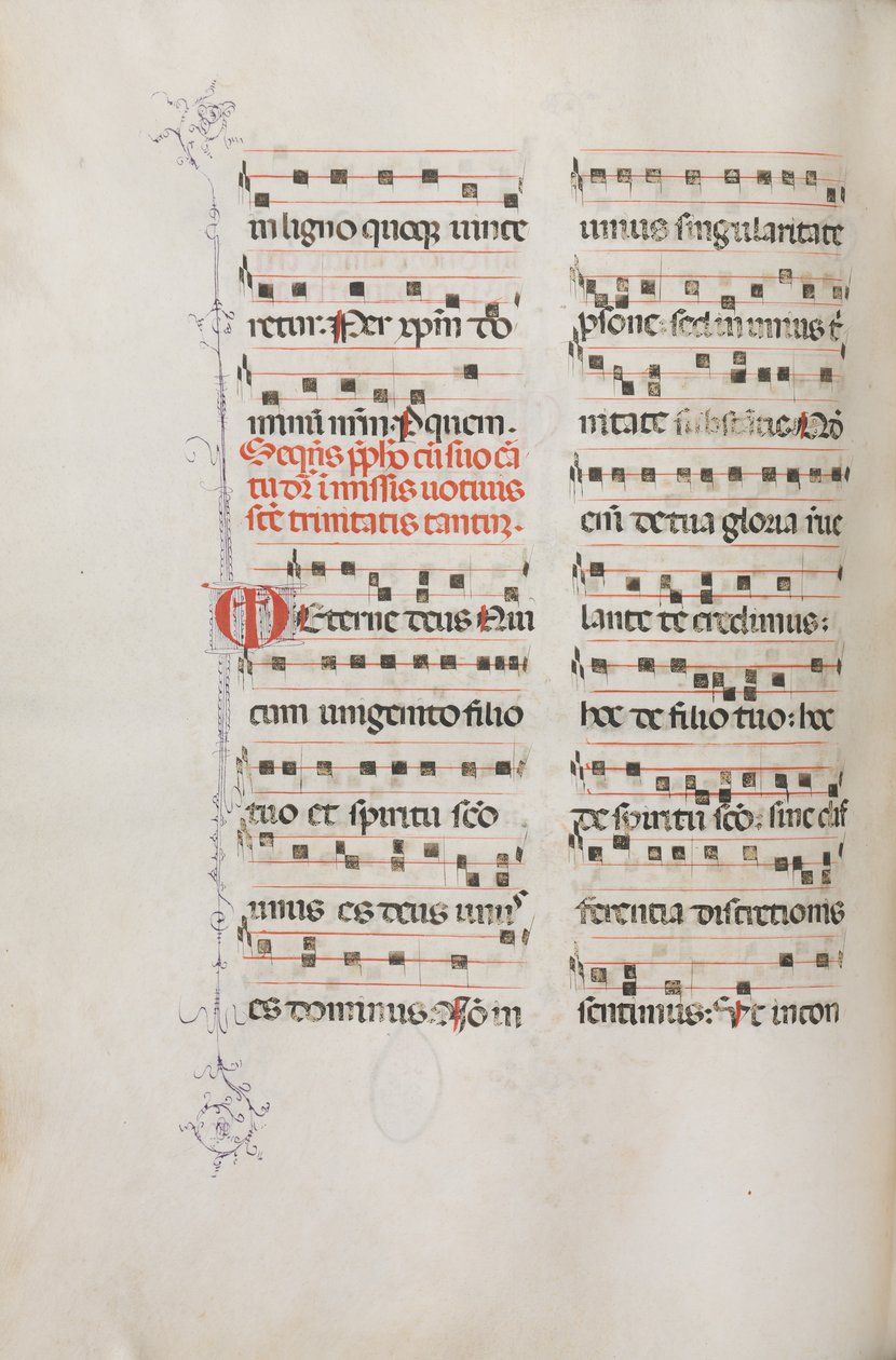 Missale: Fol. 182v: Musik für verschiedene gewöhnliche Gebete, 1469 von Bartolomeo Caporali