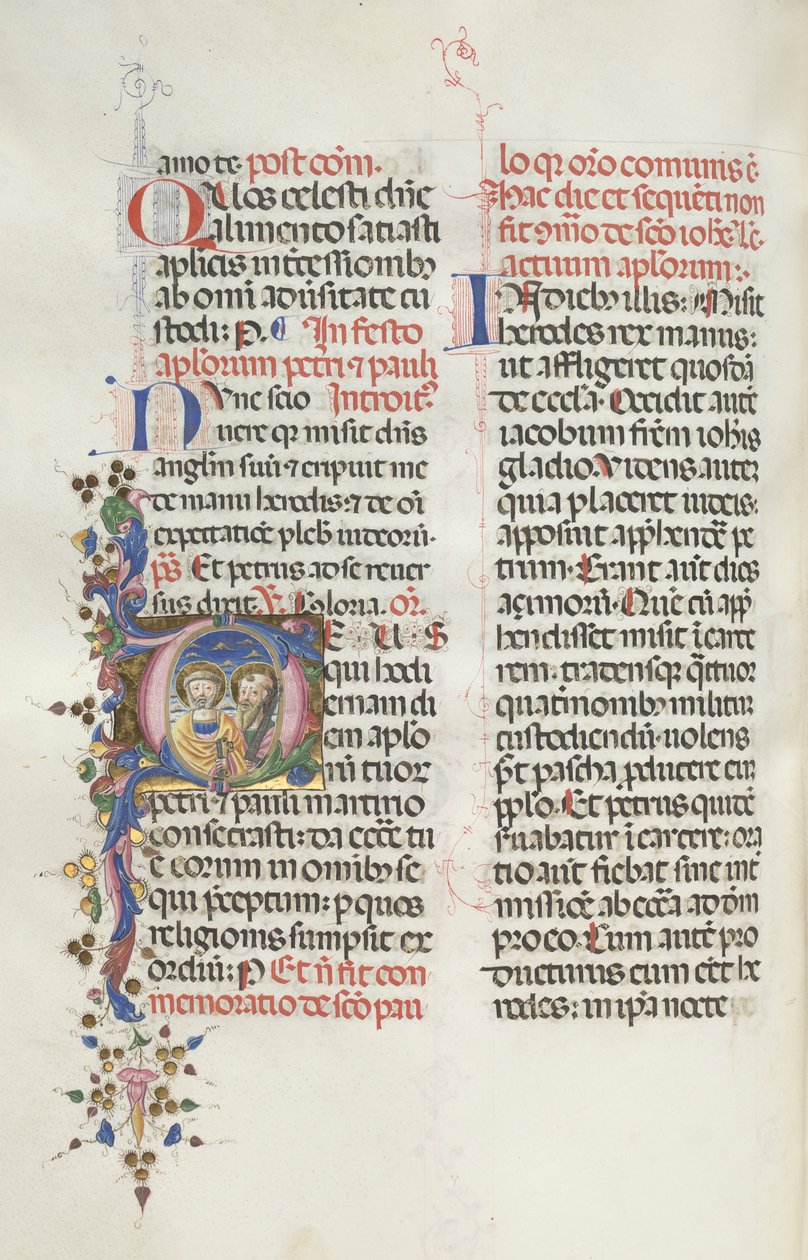 Missale: Fol. 290v: Heilige Peter und Paul, 1469 von Bartolomeo Caporali