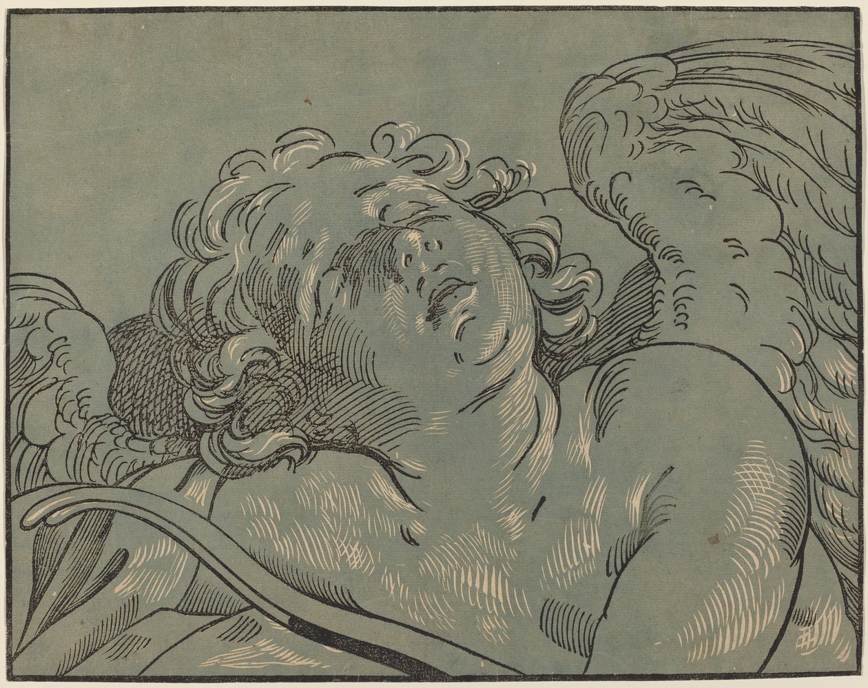 Schlafender Amor von Bartolomeo Coriolano after Guido Reni
