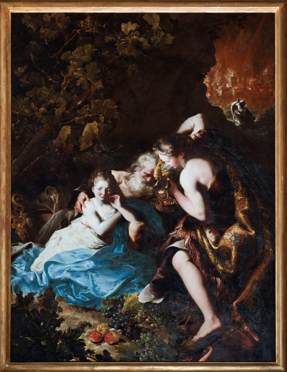 Lot und seine Töchter von Bartolomeo Guidobono