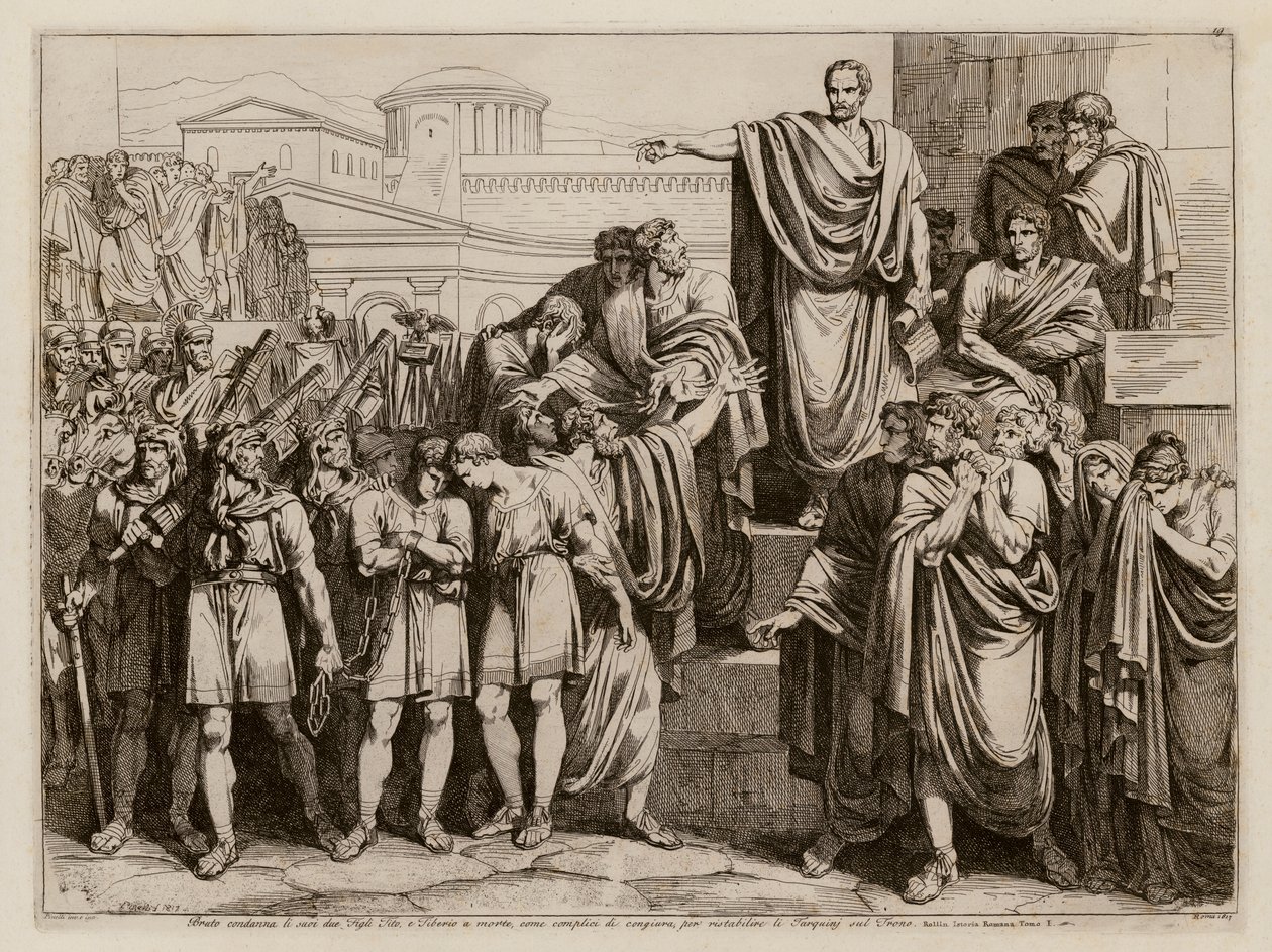 Brutus verurteilt seine Söhne zum Tode von Bartolomeo Pinelli