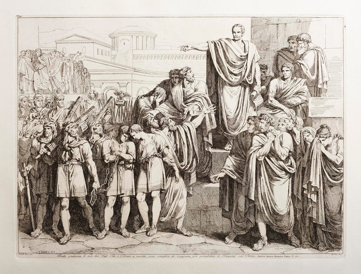 Brutus verurteilt seine beiden Söhne Titus und Tiberius zum Tode von Bartolomeo Pinelli