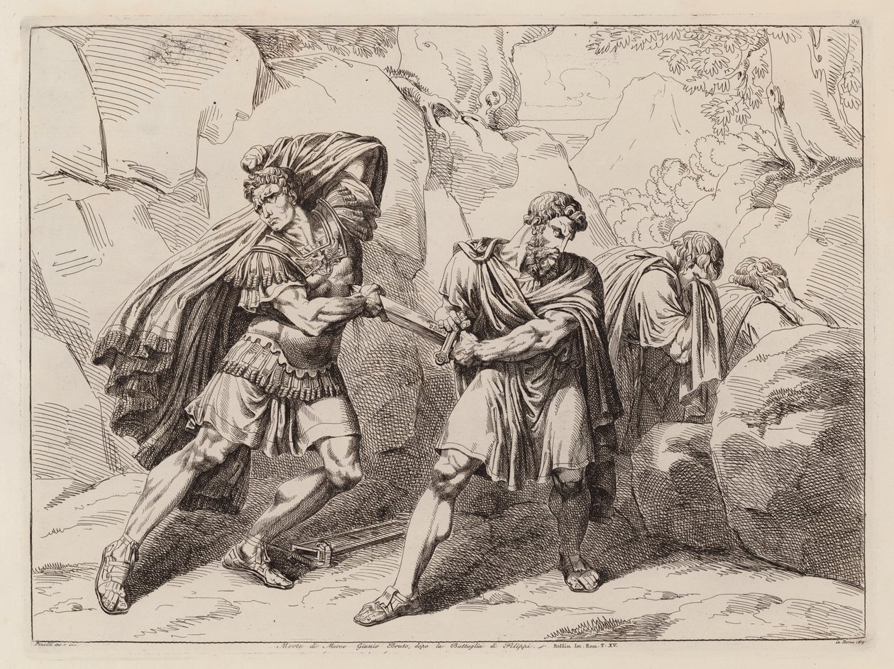 Tod des Brutus nach der Schlacht von Philippi, 42 v. Chr. von Bartolomeo Pinelli