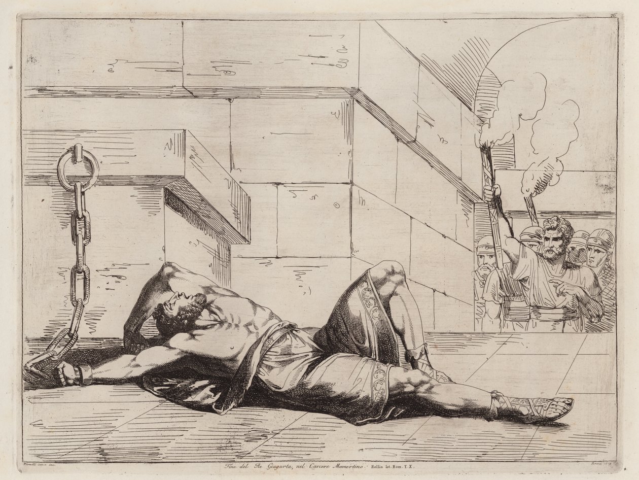 Tod von Jugurtha in römischer Gefangenschaft von Bartolomeo Pinelli