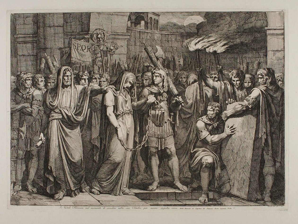 Floronia kurz vor dem Betreten ihres Grabes von Bartolomeo Pinelli