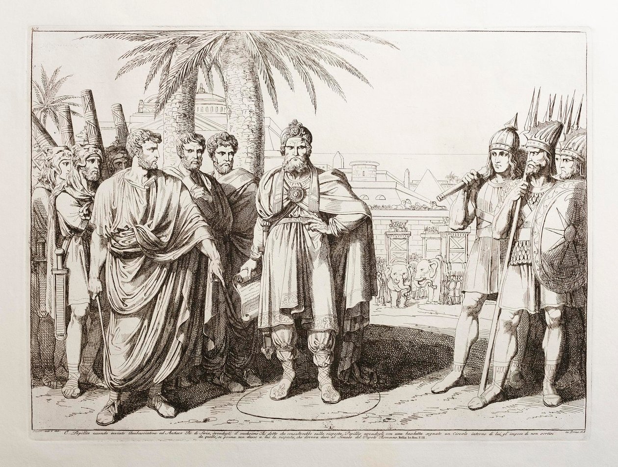 Gaius Popillius wird als Gesandter zu König Antiochos IV. von Syrien geschickt von Bartolomeo Pinelli