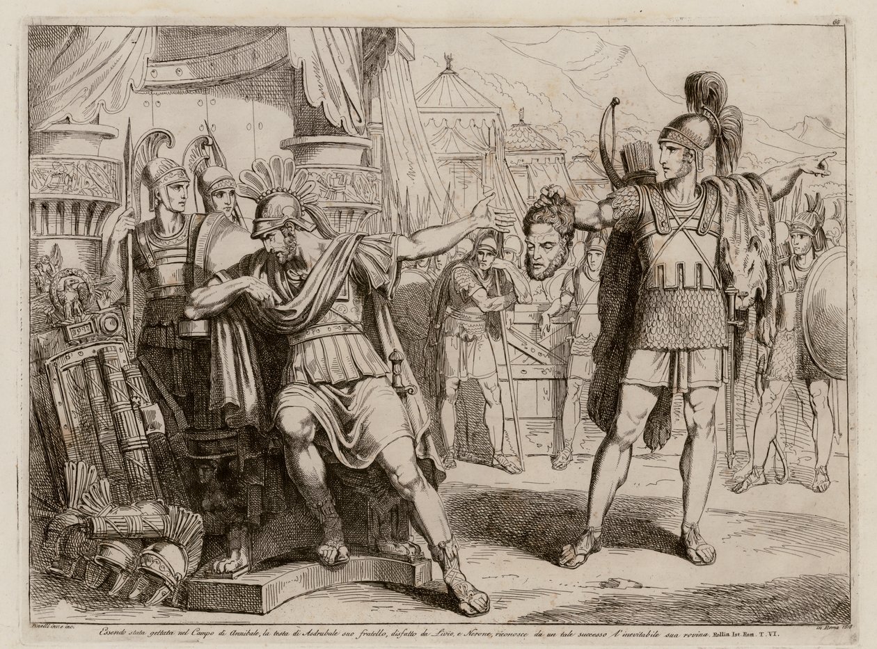Hannibal mit dem Kopf seines Bruders Hasdrubal von Bartolomeo Pinelli