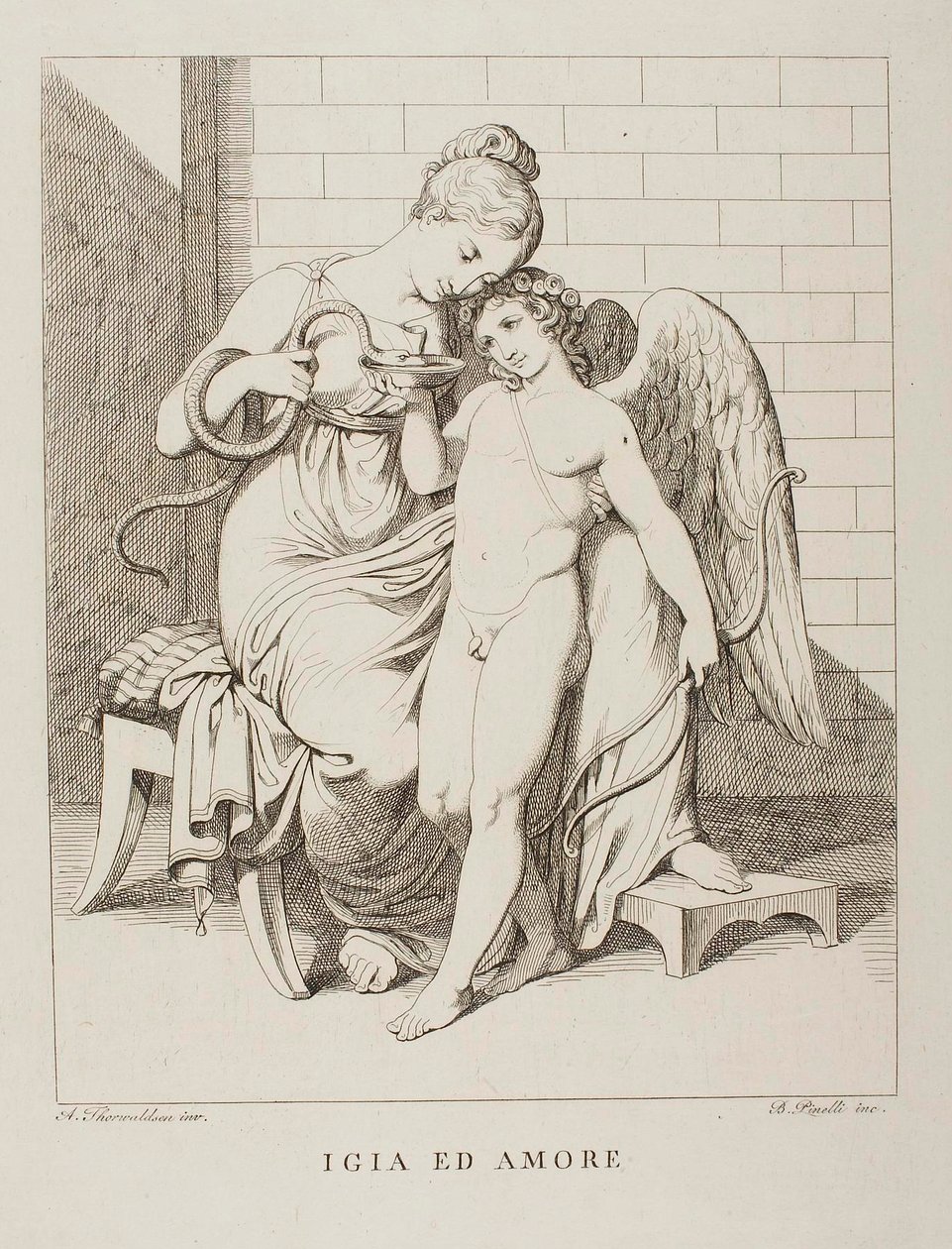 Hygieia und Amor von Bartolomeo Pinelli