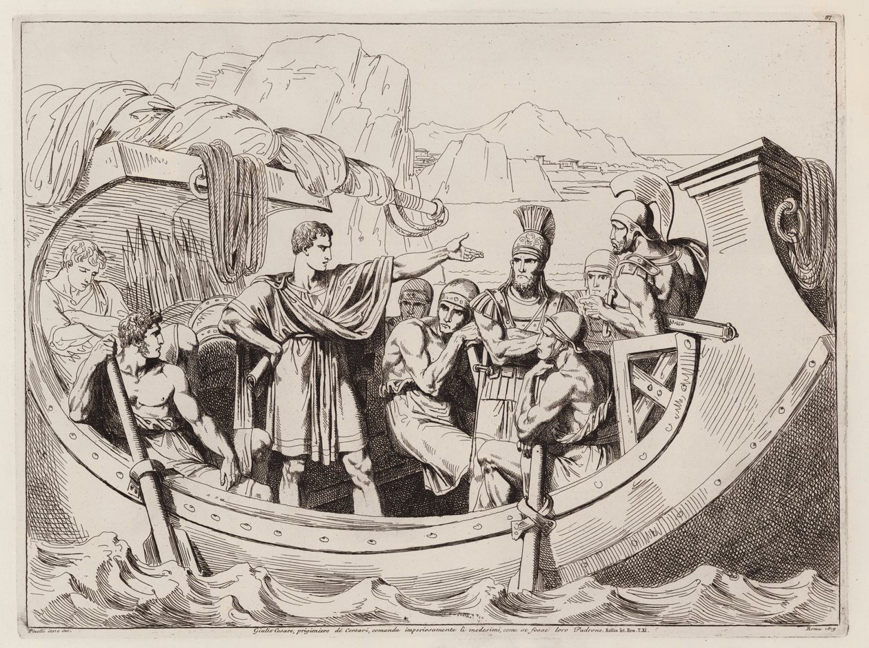 Julius Caesar von kilikischen Piraten gefangen, ca. 75 v. Chr. von Bartolomeo Pinelli