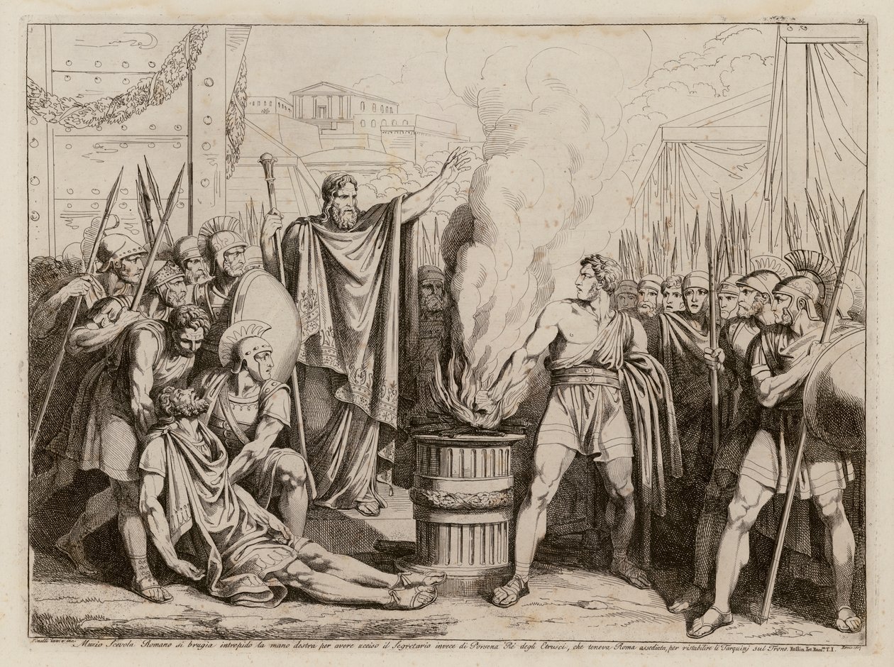Mucius Scaevola vor Lars Porsenna von Bartolomeo Pinelli
