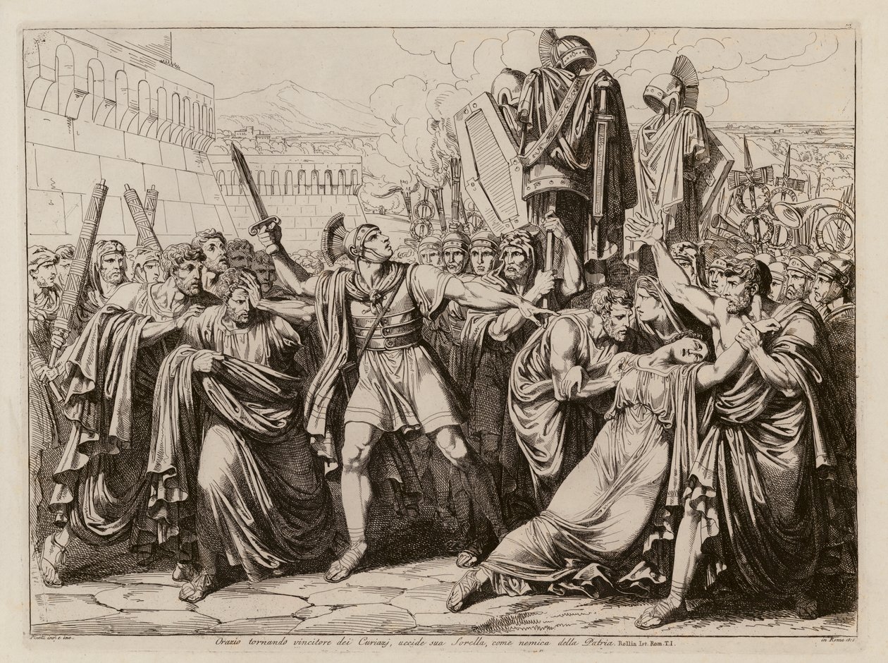 Publius Horatius tötet seine Schwester Camilla von Bartolomeo Pinelli