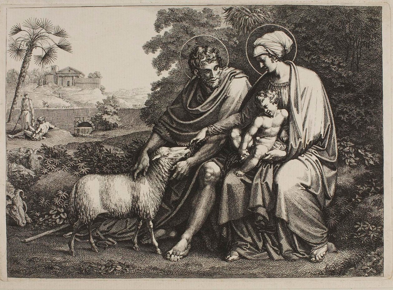Ruhe auf der Flucht nach Ägypten von Bartolomeo Pinelli
