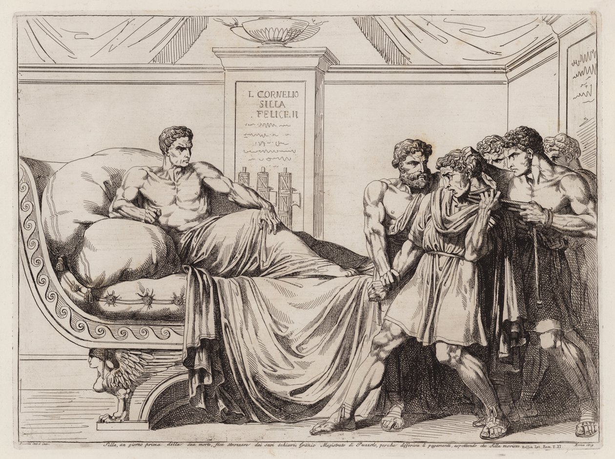 Sulla befiehlt seinen Dienern, den Magistrat Granius zu erwürgen, 78 v. Chr. von Bartolomeo Pinelli