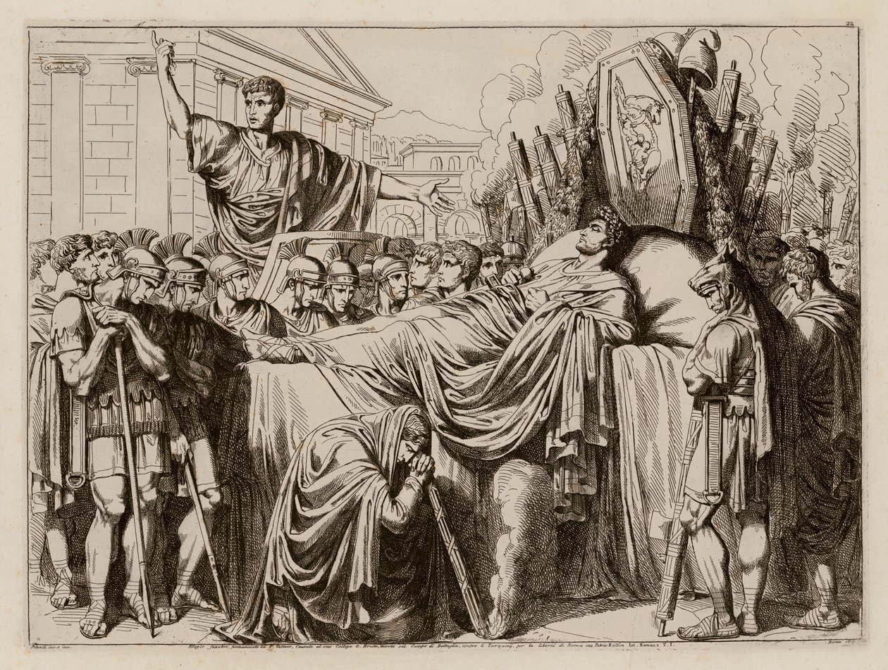 Valerius hält die Grabrede bei der Beerdigung von Brutus, 509 v. Chr. von Bartolomeo Pinelli