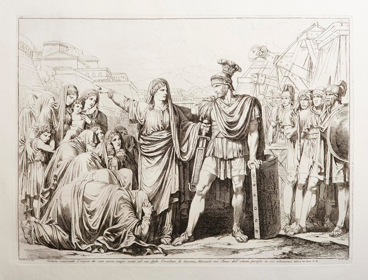 Veturia entwaffnet ihren Sohn Coriolan und befreit Rom von großer Gefahr von Bartolomeo Pinelli