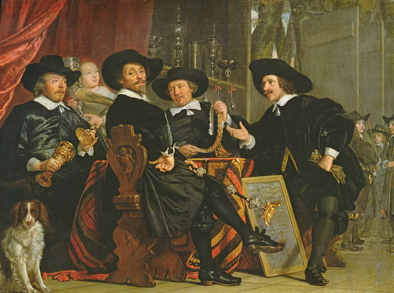 Die Beamten der Gesellschaft der Bogenschützen von St. Sebastian in Amsterdam, 1653 von Bartolomeus van der Helst