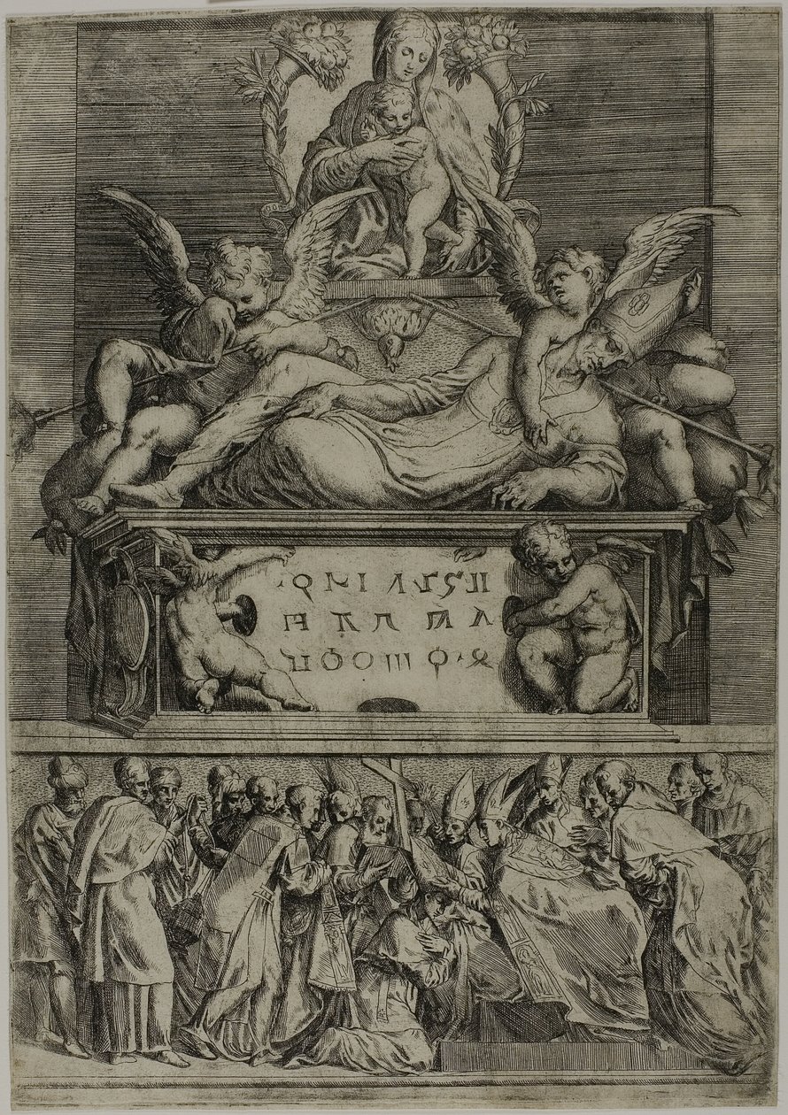 Das Grab eines Bischofs von Battista Angolo del Moro