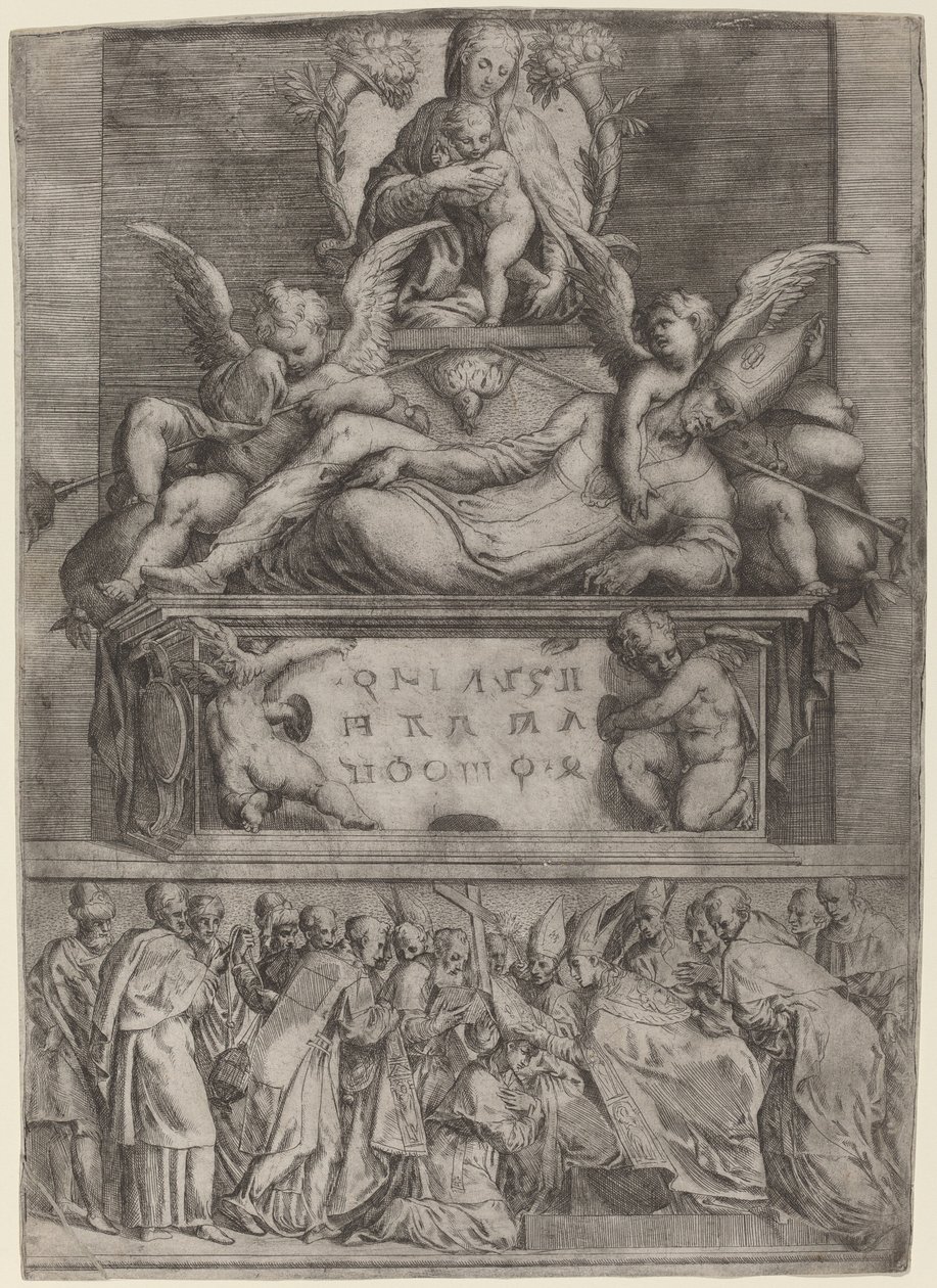 Grab eines Bischofs von Battista Angolo del Moro after Parmigianino