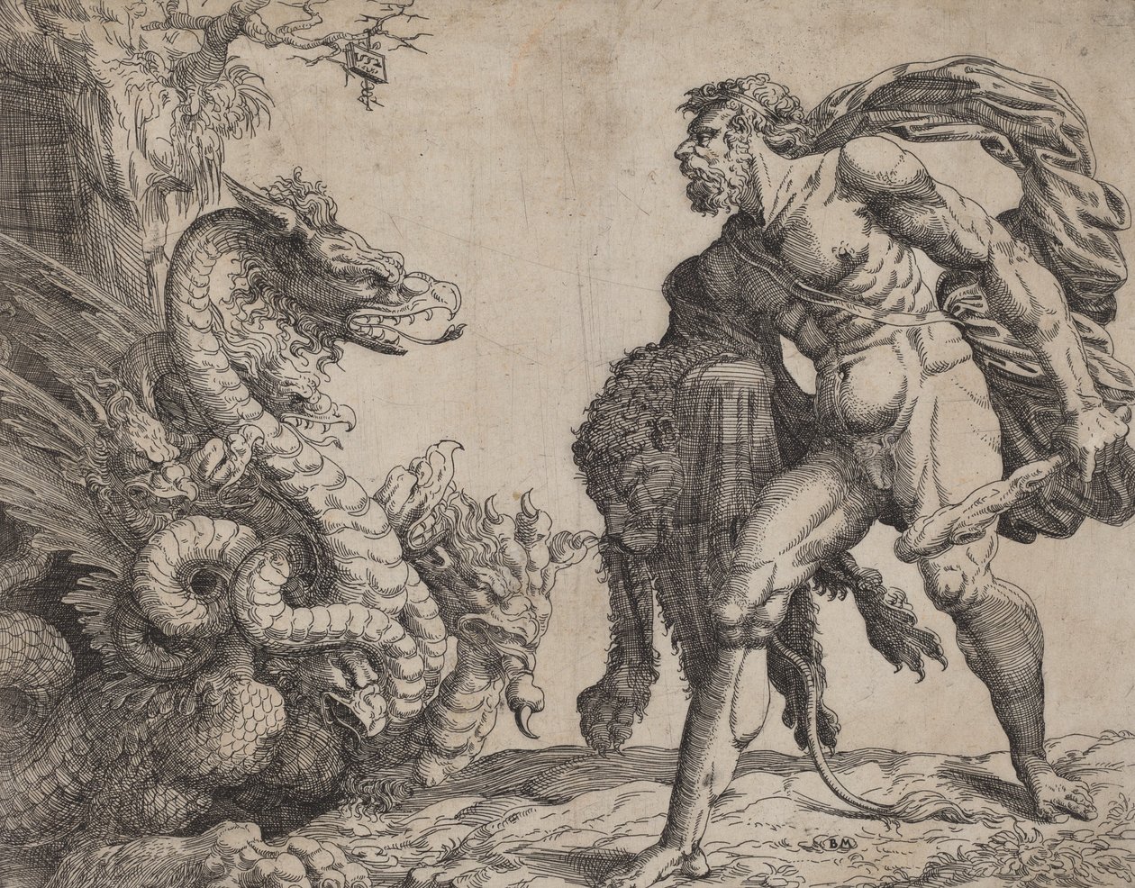 Herkules und die Hydra, 1552 von Battista del Moro