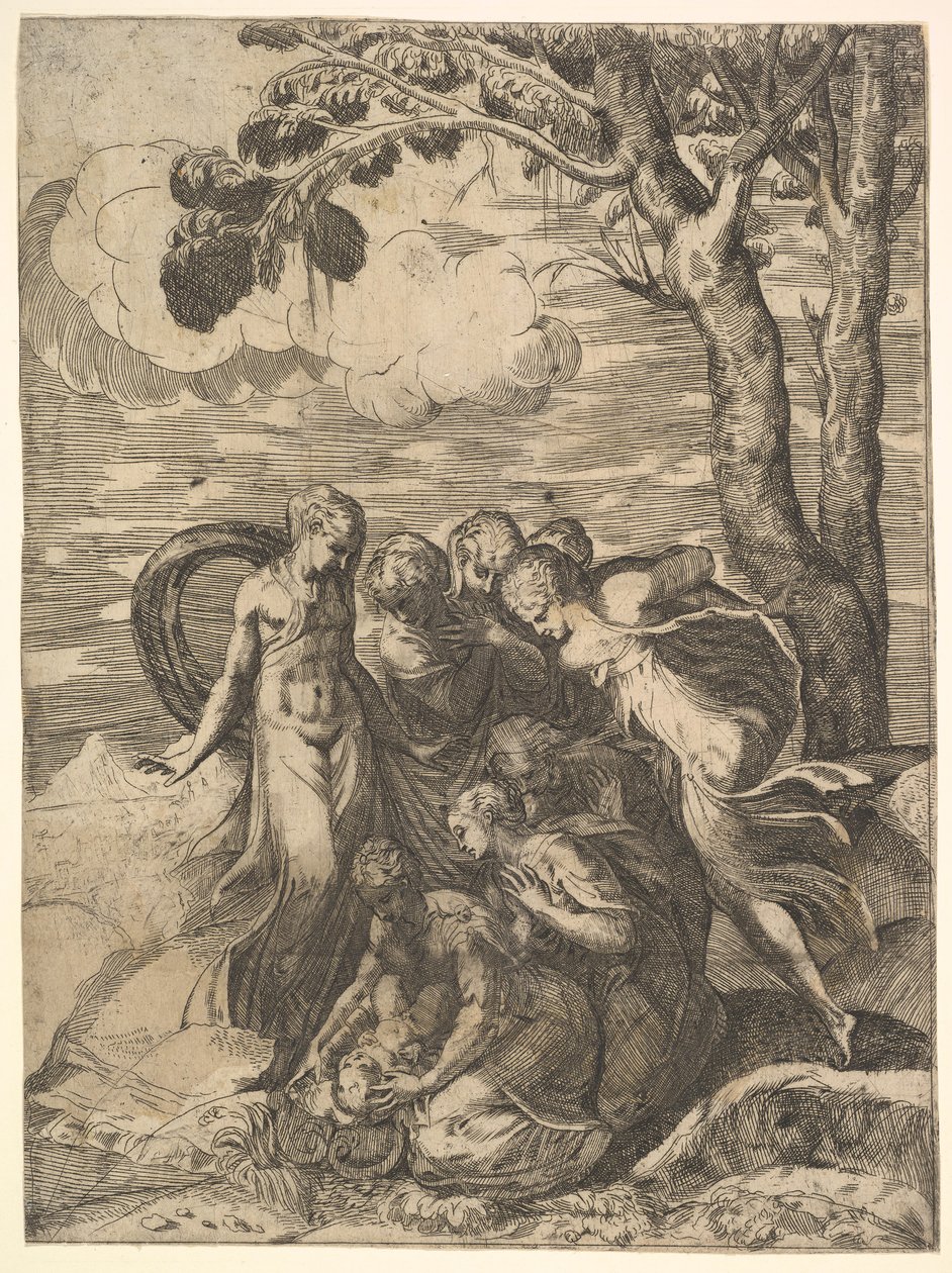 Moses aus dem Nil gerettet, 16. Jahrhundert von Battista del Moro