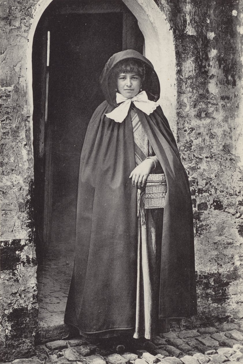 Junges Mädchen aus Brügge (s/w Foto) von Belgian Photographer