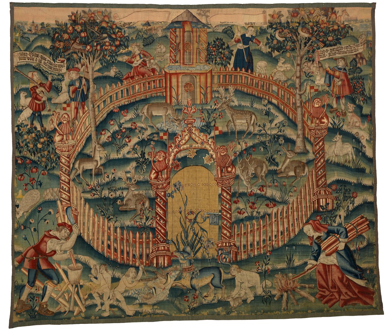 Wandteppich, Park au Cerfs, hergestellt in Tournai, Belgien, um 1500 von Belgian School