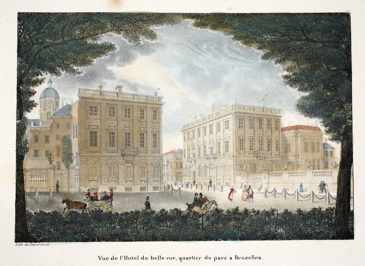 Ansicht des Hotels Belle Vue, Parkviertel in Brüssel, ca. 1895 von Belgian School