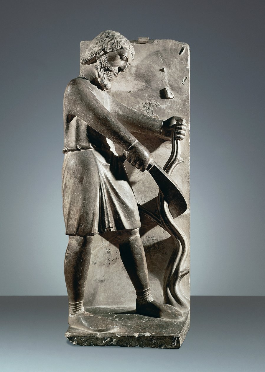 Dezember, Statue aus dem Zyklus der Monate, Baptisterium von Parma von Benedetto Antelami