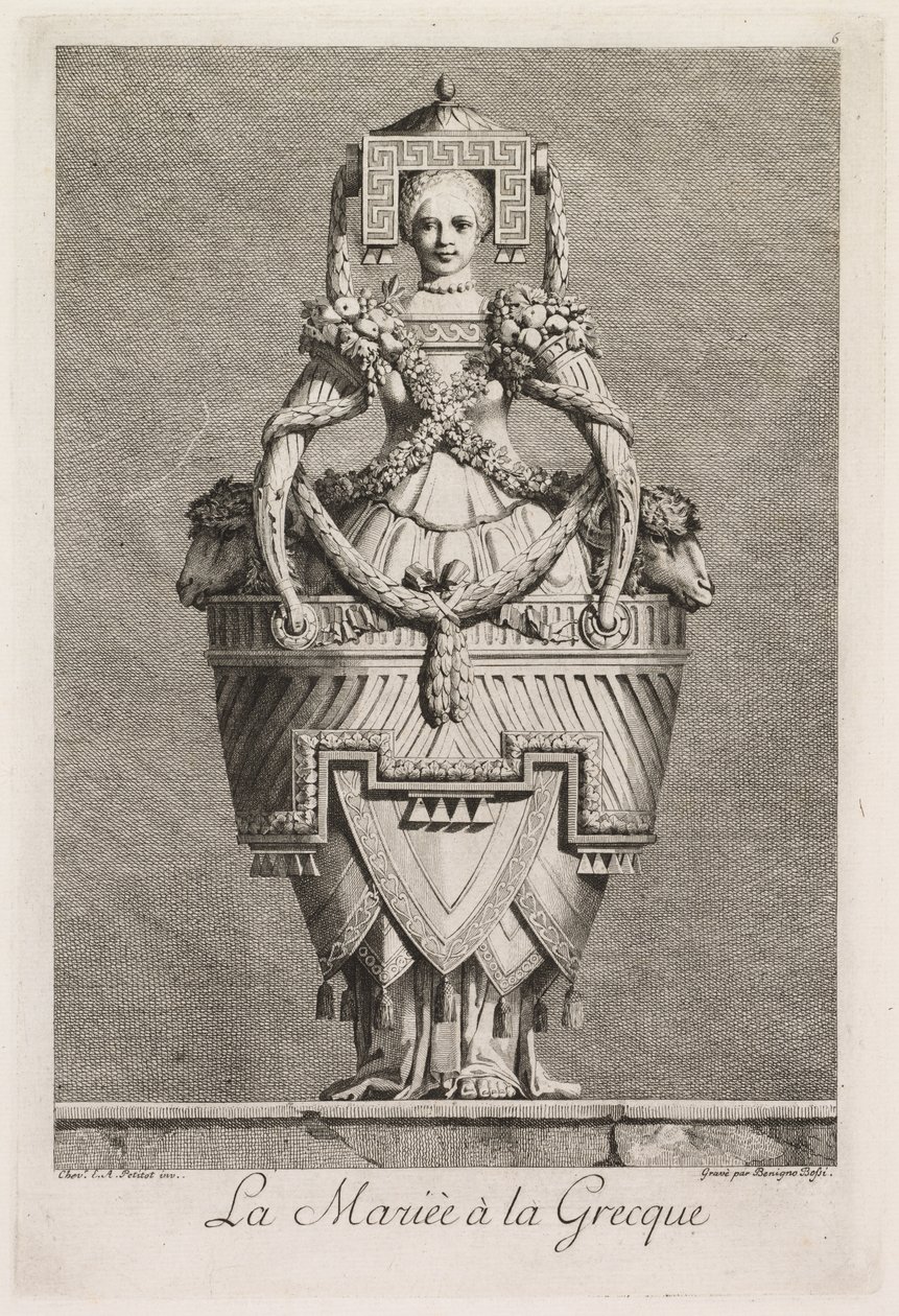 Mascarade à la Grecque: La Mariée à la Grecque, Platte 6, 1771 von Benigno Bossi