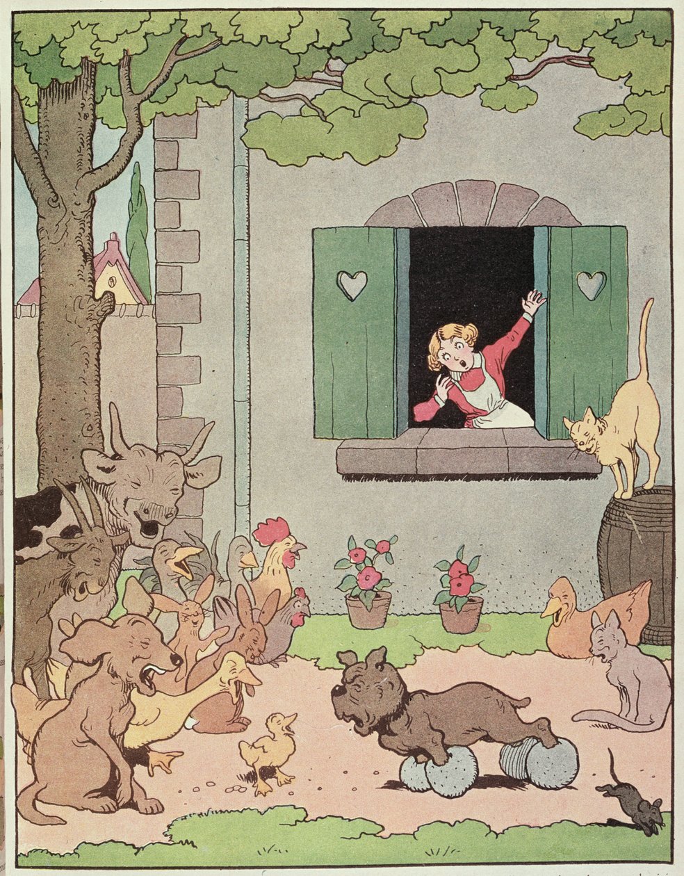 Die Bauernhoftiere freuen sich über die Verlegenheit von Grognard, Illustration für 