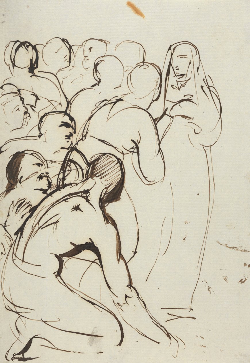 Studie einer Gruppe von Figuren, kniend und stehend von Benjamin Robert Haydon