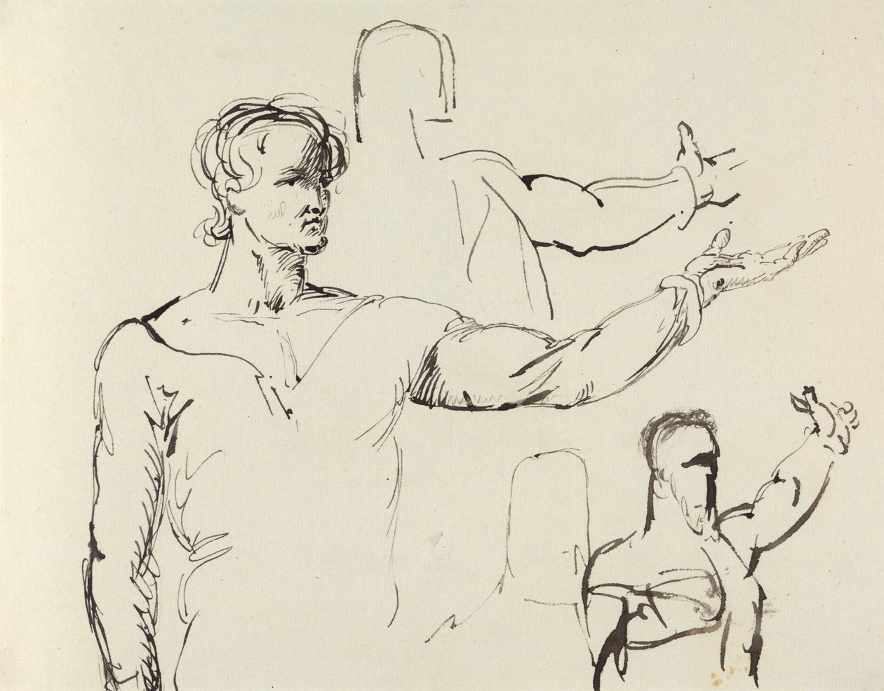 Studie eines Mannes mit ausgestrecktem Arm von Benjamin Robert Haydon