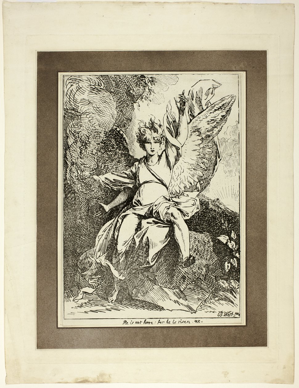 Engel der Auferstehung, aus der ersten Ausgabe von Specimens of Polyautography von Benjamin West