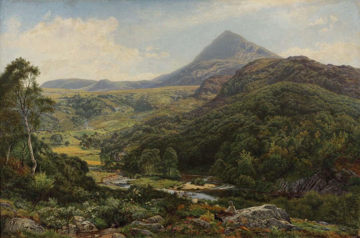 Ruhiges Tal in den walisischen Hügeln, 1860 von Benjamin Williams Leader