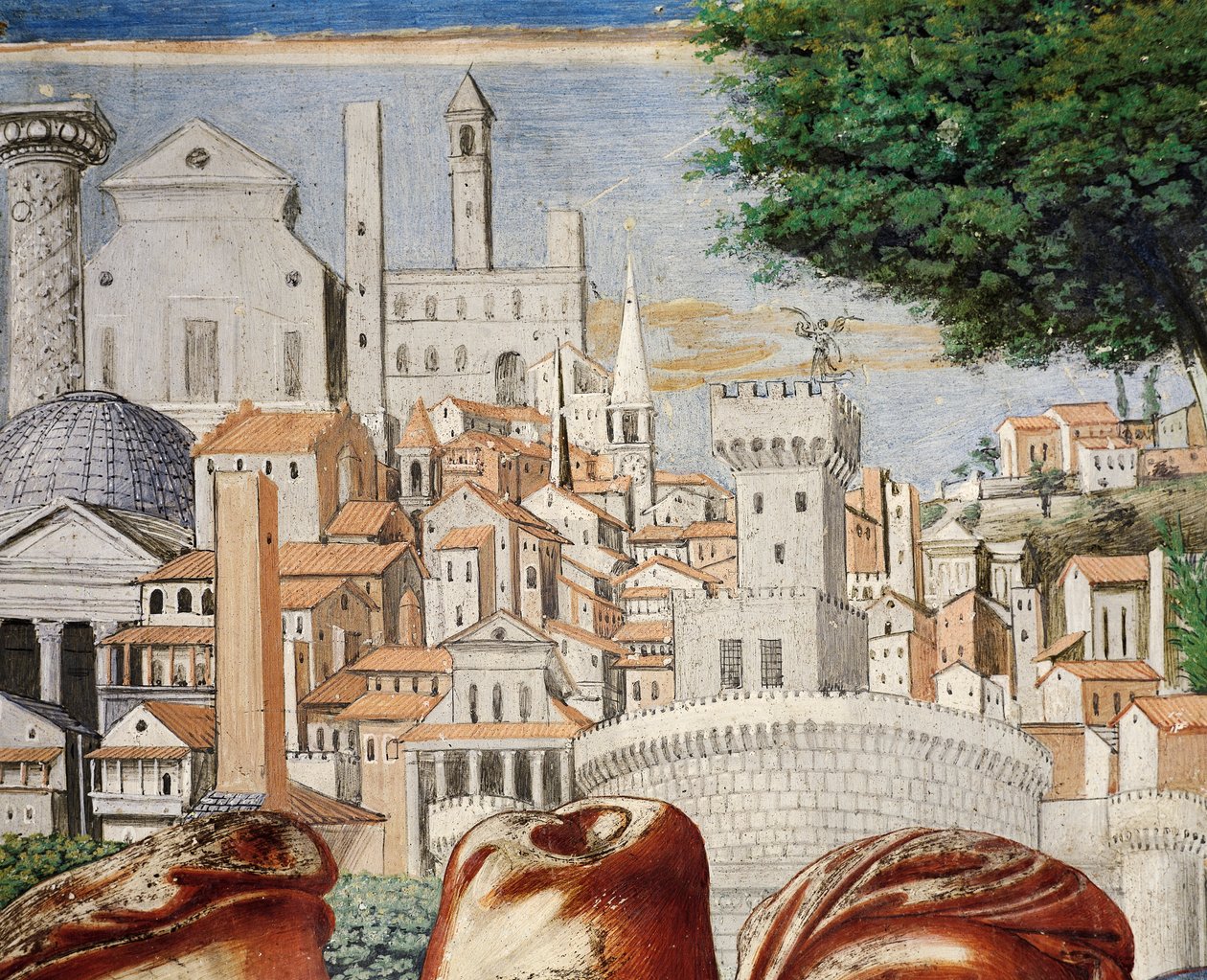Architektur der Stadt Rom (Detail) von Benozzo di Lese di Sandro Gozzoli