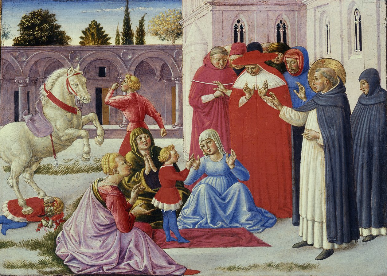 Heiliger Dominikus erweckt Napoleon Orsini zum Leben von Benozzo di Lese di Sandro Gozzoli