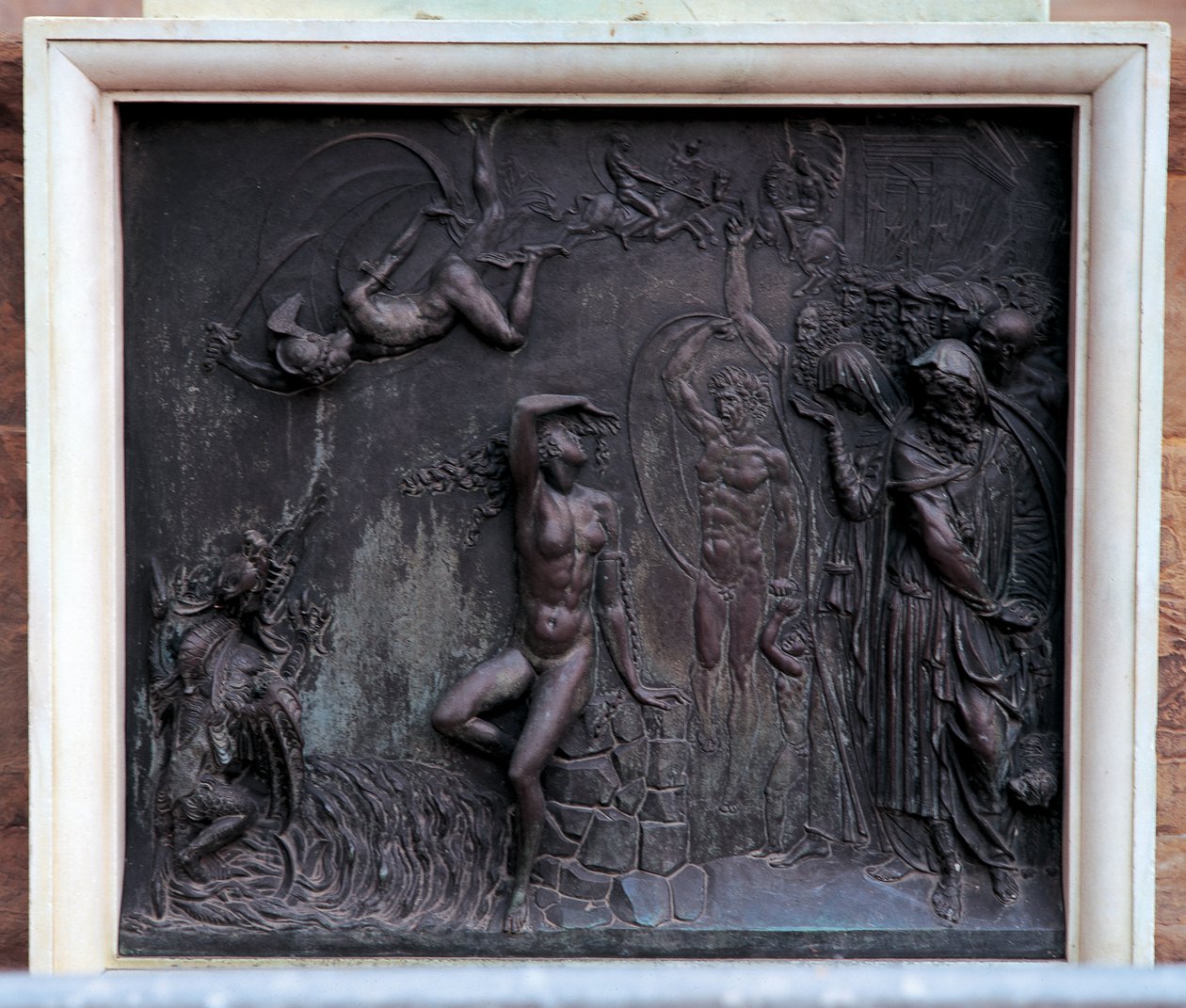 Plakette, die Perseus zeigt, wie er Andromeda rettet, 1545-55 von Benvenuto Cellini
