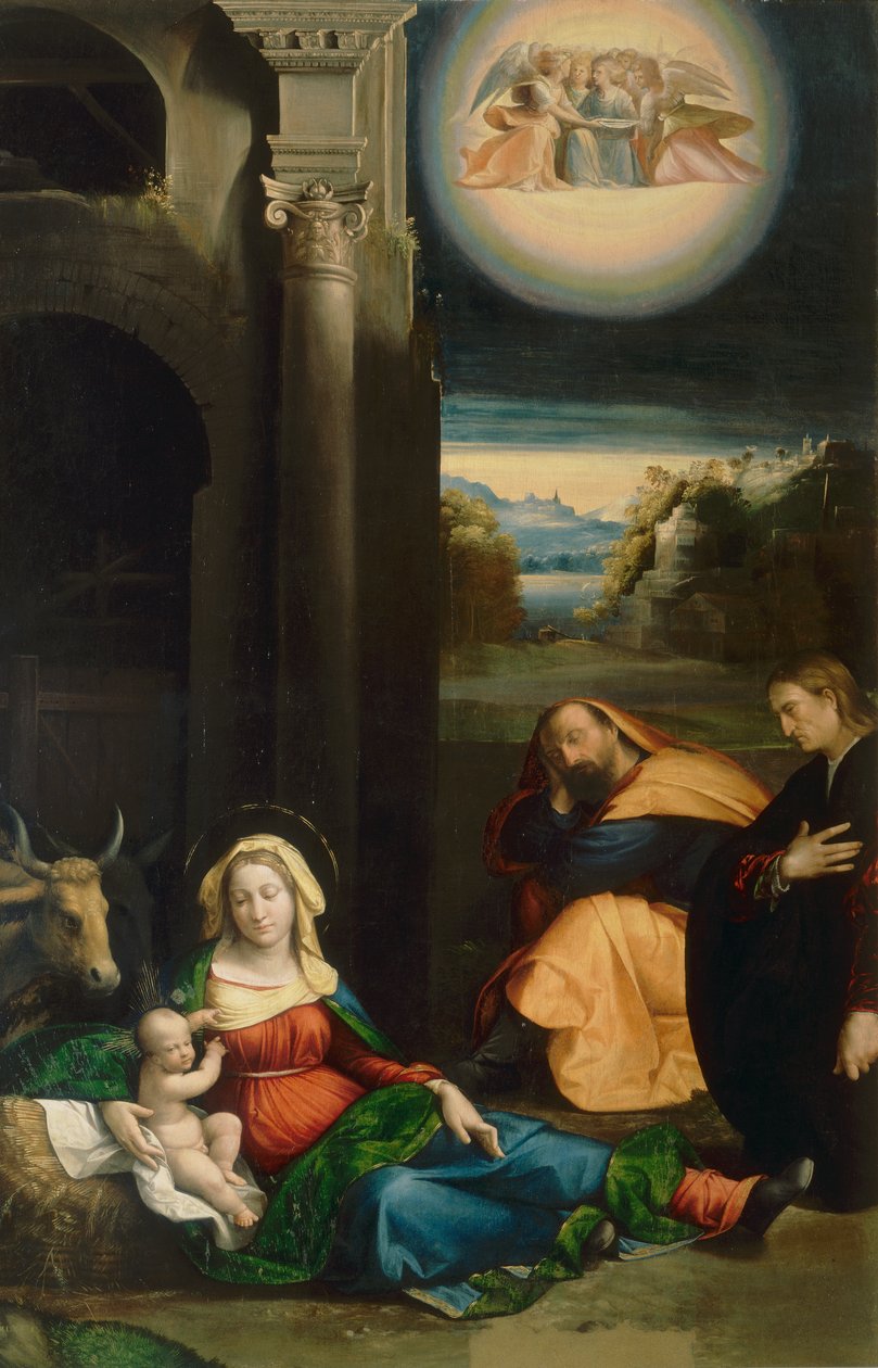 Madonna del Riposo mit Porträt von Lionello, von Garofalo, in der Pinacoteca Nazionale in Ferrara von Benvenuto Tisi da Garofalo