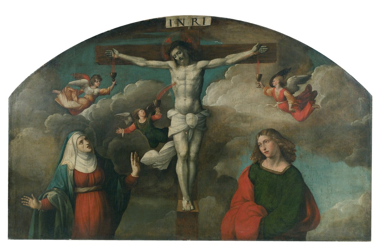 Kreuzigung mit der Jungfrau und Johannes dem Täufer von Benvenuto Tisi da Garofalo
